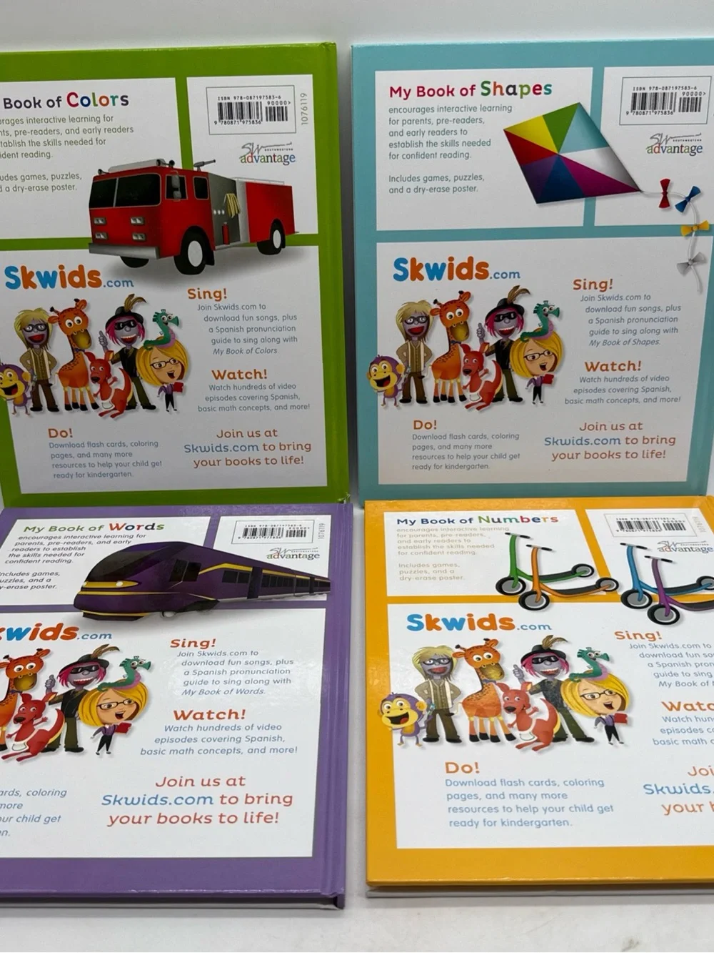 My Book of Colors, Shapes, Words & Numbers - Kids Educational Board Books (Set)